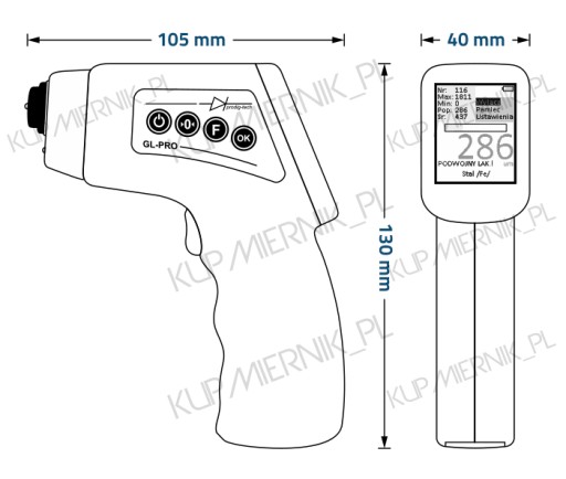 ИЗМЕРИТЕЛЬ ТОЛЩИНОСТРАННОСТИ КРАСКИ Prodig Tech GL-PRO-2-FAZ