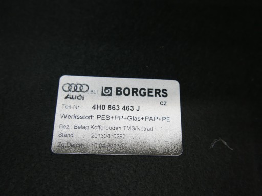 AUDI A8 D4 БАГАЖНИК ПОЛ 4H0863463J