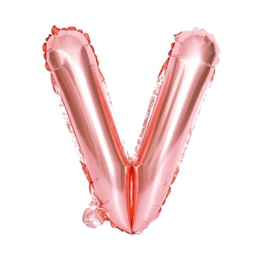 Balon Literka Litera V Urodziny Różowe Złoto 40cm