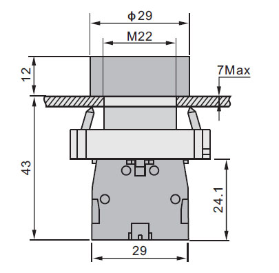 Кнопка управления BA45 RED (NO+NC; FI 22 мм)
