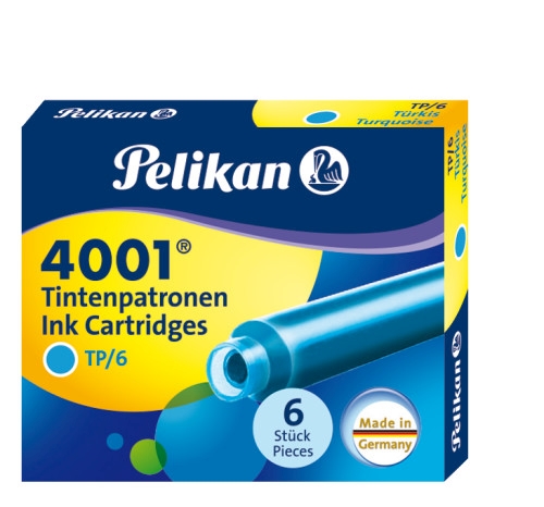 КАРТРИДЖИ ДЛЯ КОРОТКИХ РУЧОК PELIKAN 6 ШТ. БИРЮЗОВЫЙ