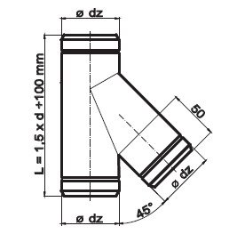 Trójnik 45 stopni ocynk fi 125 DARCO TRS125/45-OC