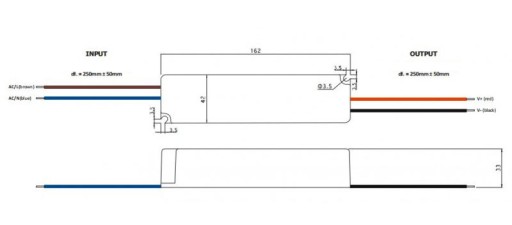 GPV 60 Вт 2,5 А 24 В IP67 водонепроницаемый источник питания