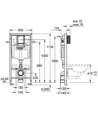 ЧАША GROHE 4in1 FRAME ROCA GAP СО СВОБОДНОЙ ДОСКОЙ