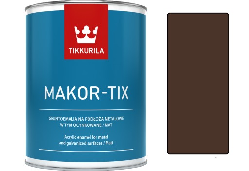 Краска оцинкованная Tikkurila Makor-tix 1л коричневый шоколад