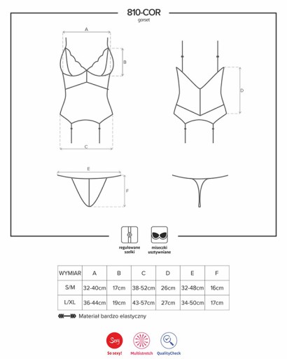 Bielizna-810-COR-2 белый корсет и стринги L/XL