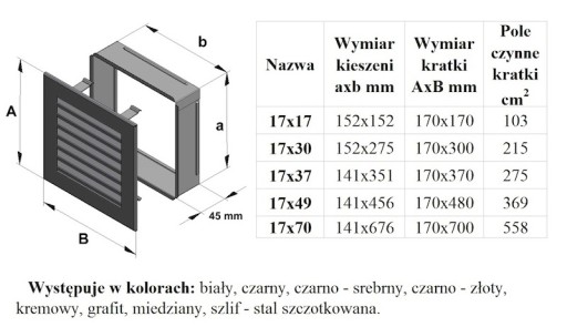 СВЕЖИЙ КАМИН ВЕНТИЛЯЦИОННАЯ РЕШЕТКА 17X17 ЧЕРНАЯ