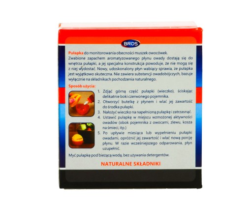 PUŁAPKA Z PŁYNEM WABIĄCYM WABIKIEM PRZYNĘTĄ NA MUSZKI OWOCÓWKI BROS 15ML