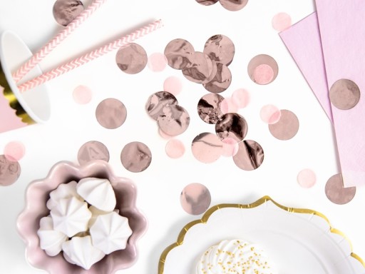 Balony z Konfetti ROSE GOLD 28cm -- 30szt