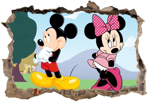 Naklejki na ścianę dla dzieci 3D Myszka Minnie 100x70