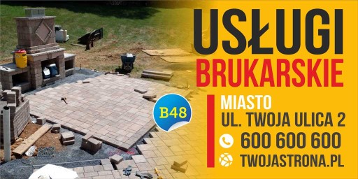 Baner Reklama - Usługi brukarskie 2,5x1,25m Szyld