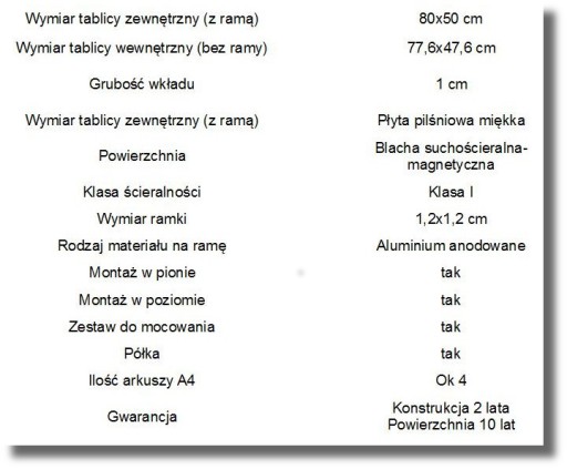 Белая сухостираемая магнитная доска 80х50.