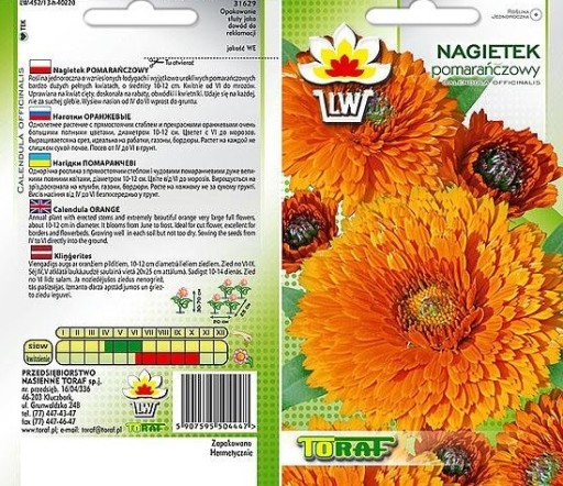 NAGIETEK POMARAŃCZOWY CALENDULA 1 GR NASION