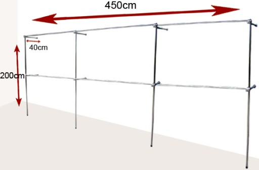 ПОЛКА ДЛЯ МАГАЗИНА 4,5x2м ВЕШАЛКА ДЛЯ ОДЕЖДЫ c1