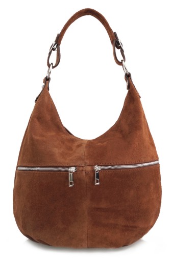 LEATHER BAG сумка замшевая на молнии V318 коньячный