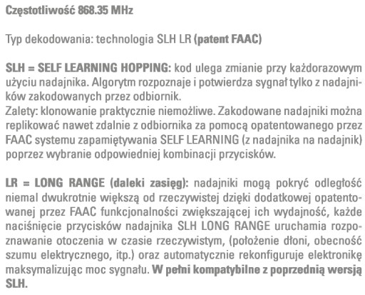 Пульт дистанционного управления FAAC XT2 868 МГц SLH LR, оригинальный