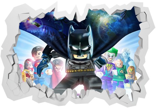 Naklejki na ścianę dla dzieci 3D Lego Batman 70x50