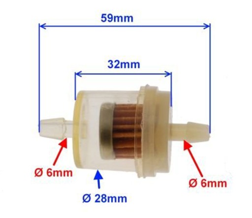 MZ SIMSON JAWA CZ ROMET WSK JUNAK ТОПЛИВНЫЙ ФИЛЬТР 6 мм