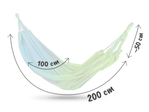 Гамак без перекладины, разноцветный, 100 кг, 200х100.