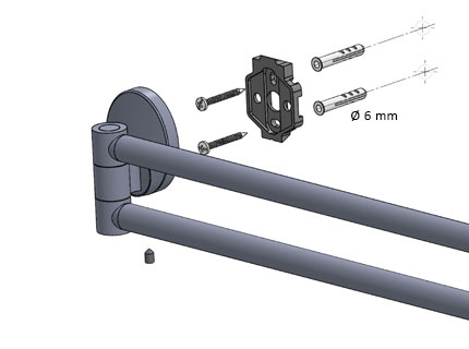 Wieszak na ręczniki dwuramienny Bisk FOR YOU 48 cm znal chrom