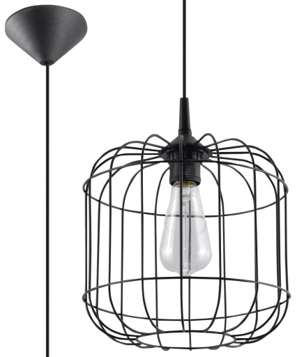 Sollux Lampa Wisząca CELTA Czarna Loft Design 26