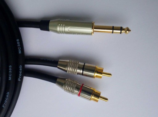 PROCAB kabel /Jack 6.3 stereo/2RCA-czincz/ 20m