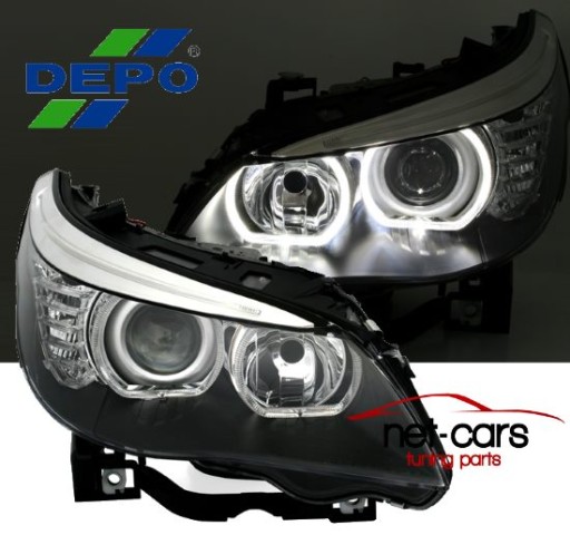 LAMPY REFLEKTORY BMW 5 E60 E61 LED ANGEL EYSE LIFT