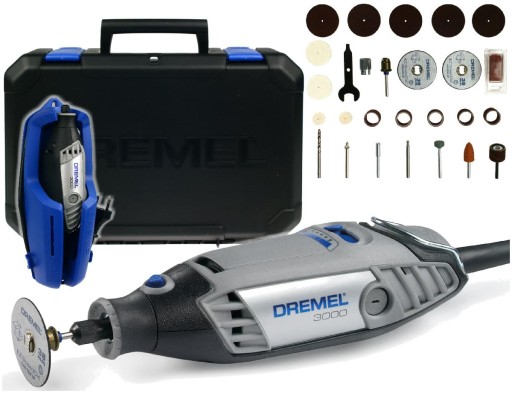 DREMEL 3000 + 25 AKCESORIÓW + UCHWYT ŚCIENNY + WALIZKA