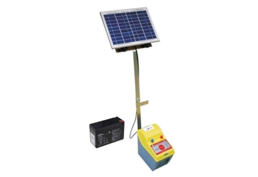 Pastuch elektryczny SOLARNY zestaw elektryzator akumulator panel stojak