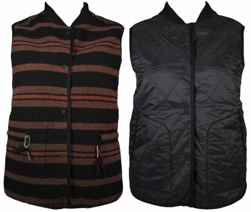 LEE bezrekawnik BLACK brown REVERSIBLE GILET M r38