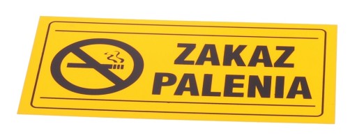 TABLICA TABLICZKA ZAKAZ PALENIA 12x22cm ZNAK PCV