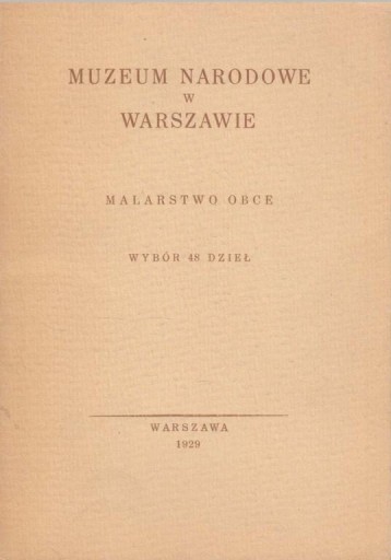 K873 Malarstwo Obce 1929 wybór 48 dzieł