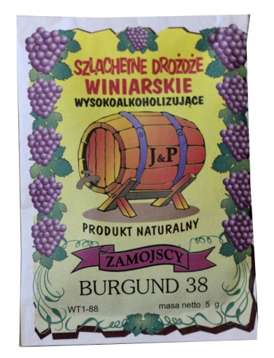ZAMOJSCY drożdże winiarskie BURGUND38 szlachetne