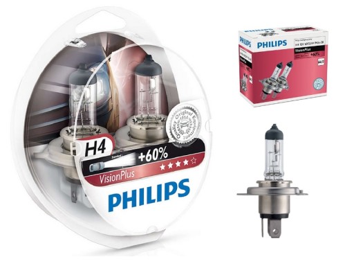 Żarówka Philips H4 60/55W VISION PLUS 60 ŚWIATŁA