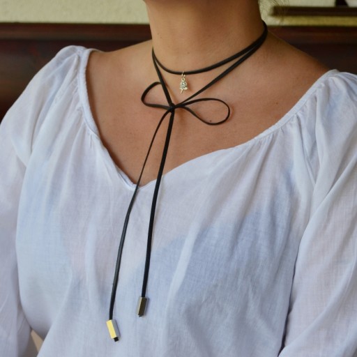 filipy - NASZYJNIK - Choker Skóra ekologiczna