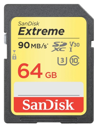 Sandisk SDXC EXTREME 64GB 90 MB/s CLASS10 UHS-I 4k