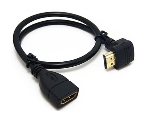 Kabel Kątowy HDMI do HDMI 1080 FULL HD GÓRNY 50cm