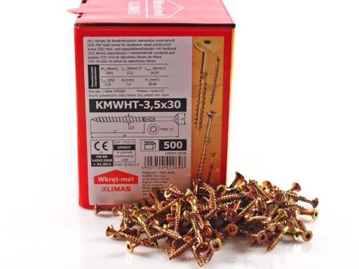 WKRĘTY CIESIELSKIE DO DREWNA 3,5x30 TORX 500 szt