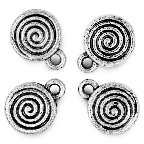 Zawieszka CHARMS okrągła zdobiona 10mm 10szt