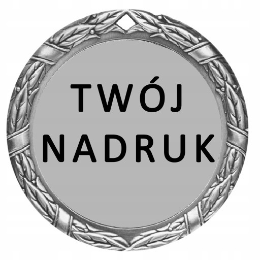 SREBRNY MEDAL 70mm + WSTĄŻKA i GRAWER - gcmd8ds