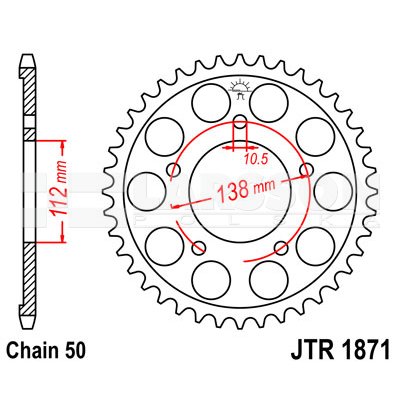 Zębatka tylna Yamaha YZF-R6 99-02 JTR 1871