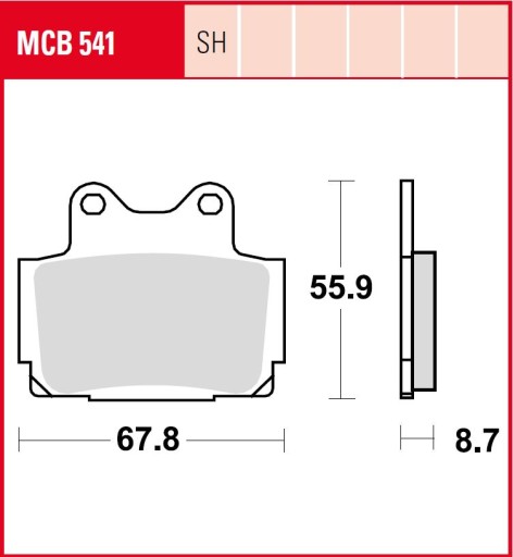 Klocki hamulcowe TYŁ MCB541SH Yamaha TDR250 RD350