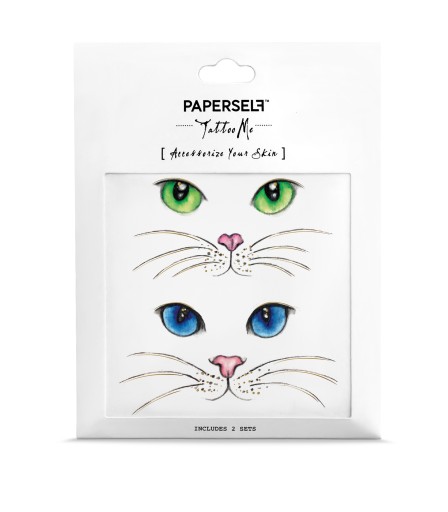 Paperself tatuaż kocie oko damski na rękę na plecy