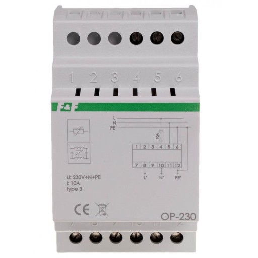Ogranicznik przepięć D z filtrem przeciwzakłóceniowym 1KV OP-230 F&F