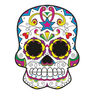 Meksykańska czaszka Sugar Skull - naklejka coco