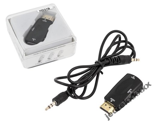 ADAPTER KONWERTER HDMI NA VGA + DŹWIĘK XBOX SONY