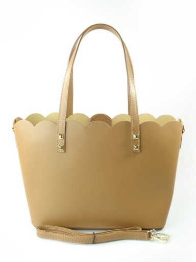 DUŻA WŁOSKA TORBA SHOPPER BAG ZARKA CAMEL