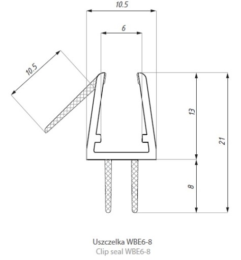 Uszczelka kabiny prysznicowej 50cm WBE 6 - 8