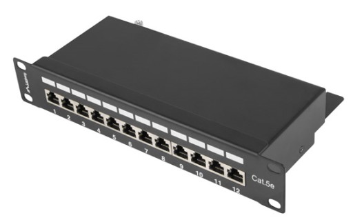 PATCH PANEL 12x 10'' 1U KAT.5e FTP czarny LANBERG