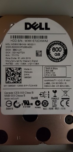 096G91 Dell 600GB SAS 6 Gbps RPM 10K